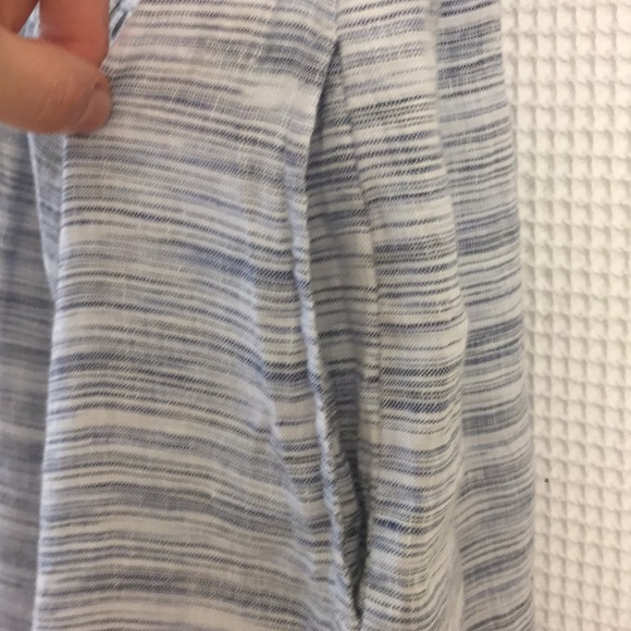 Lucky Brand Linen Midi Dress, Linen Blue/White - Picture 5 of 7